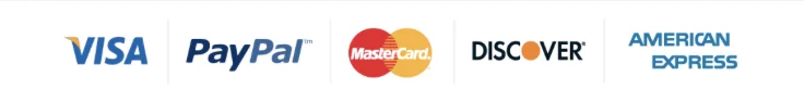Visa, Mastercard, American Express and Discover accepted on the official checkout