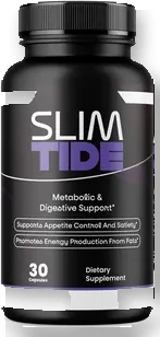 A single official SlimTide bottle, the microbiome side of the comparison